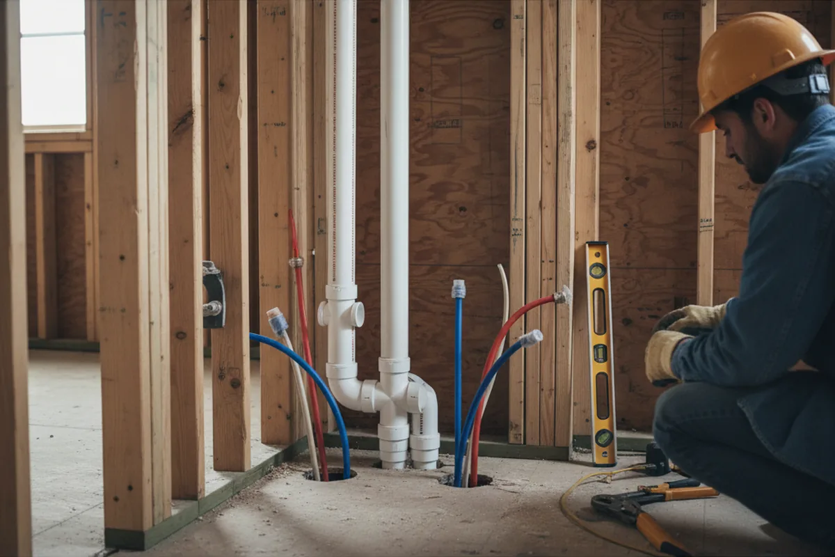 Drain and supply rough-in during Garbage Disposal Repair in Germantown
